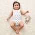 Juniors Cotton Square Neck Strappy Bodysuit with Floral Print - White / 12-18 mths
