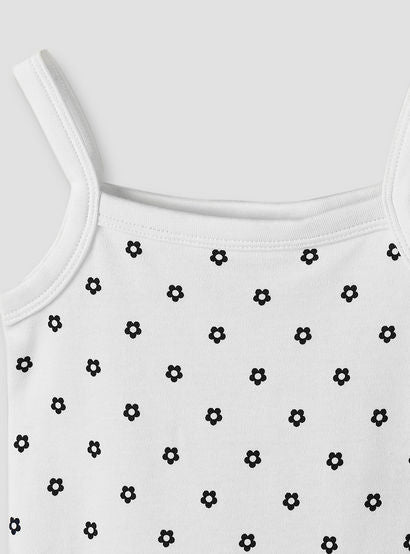 Juniors Cotton Square Neck Strappy Bodysuit with Floral Print-baby-girls-clothing-bodysuits-image-4