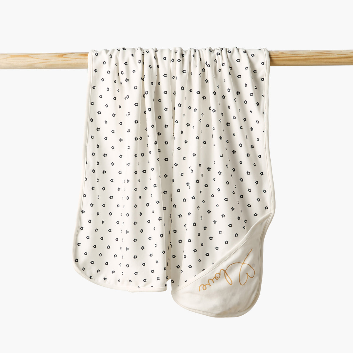 Juniors Receiving Blanket with Floral Print - White / 0-6 mths