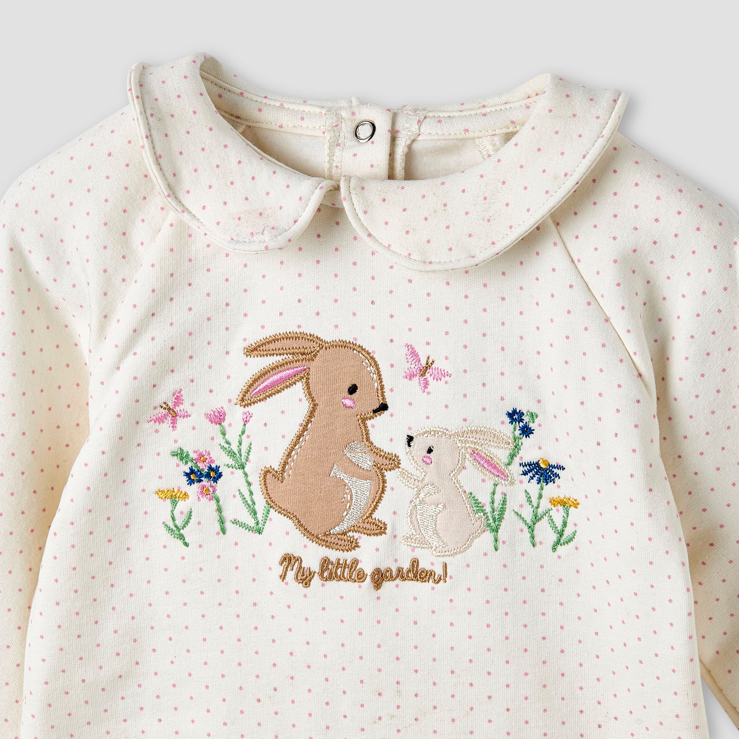 Juniors Bunny Embroidered T-shirt and Elasticated Pyjama Set