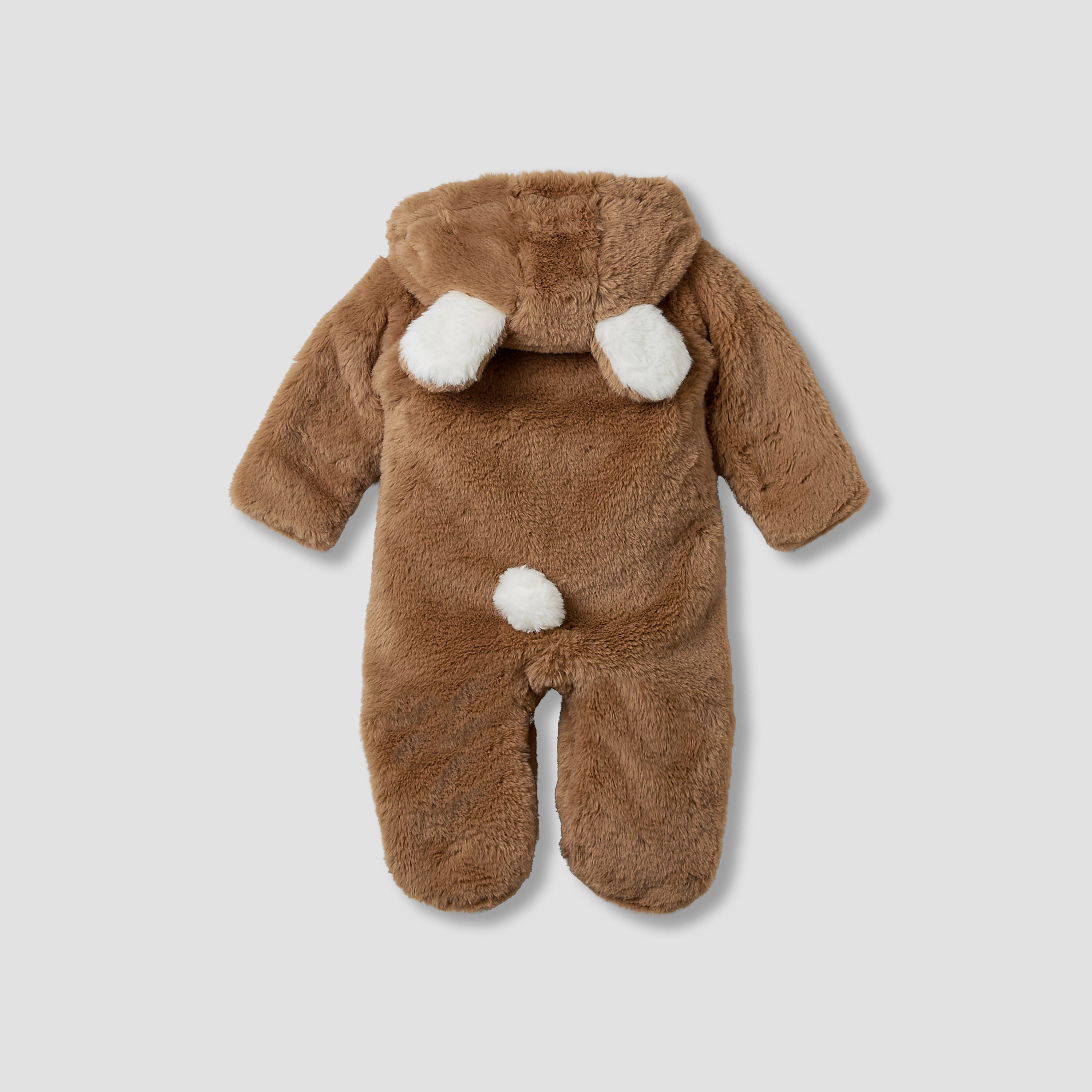 Juniors Hooded Sleepsuit with Faux Fur - Polyester - Long Sleeves