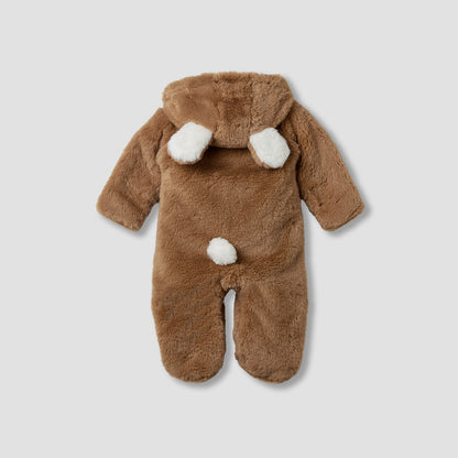 Juniors Hooded Sleepsuit with Faux Fur - Polyester - Long Sleeves