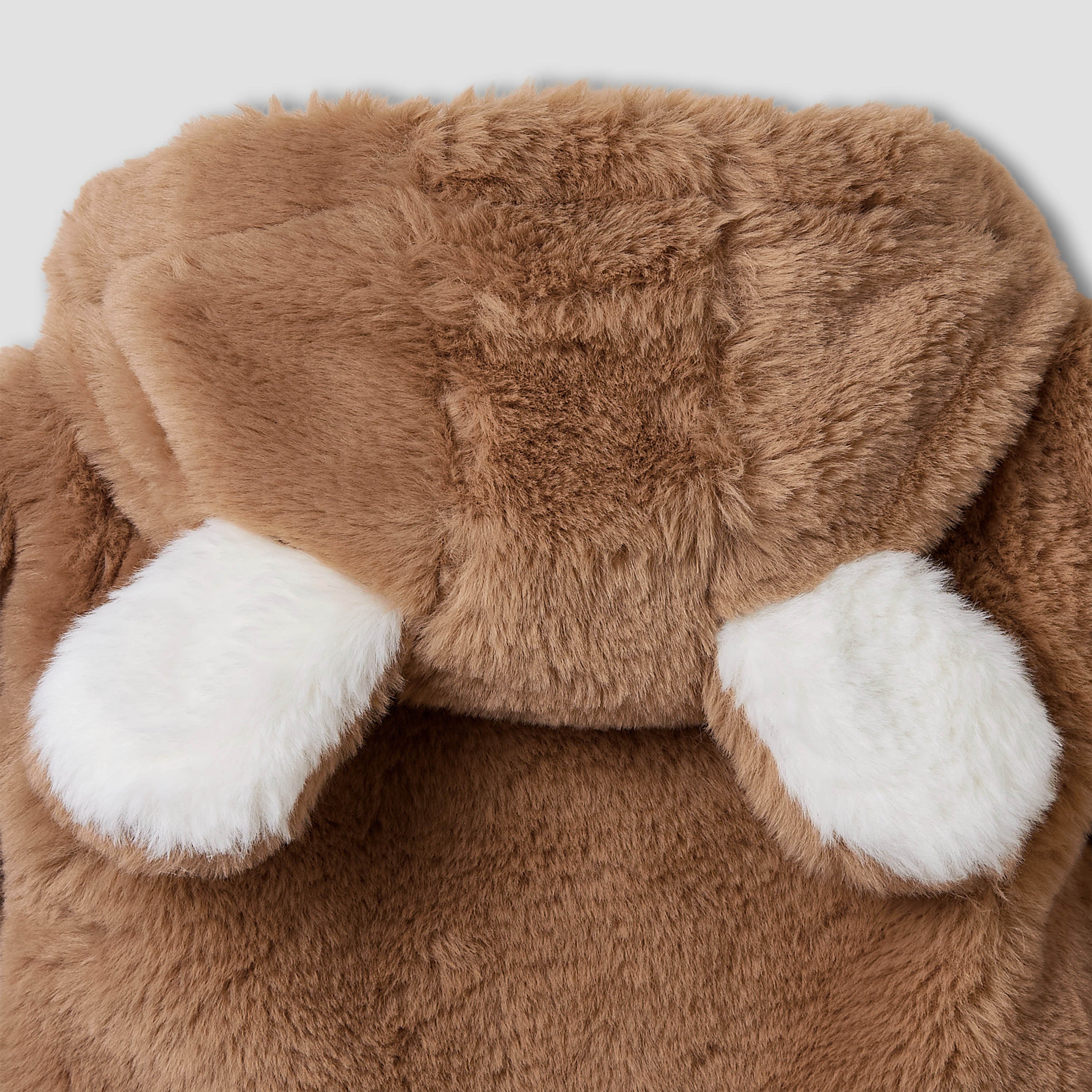 Juniors Hooded Sleepsuit with Faux Fur - Polyester - Long Sleeves