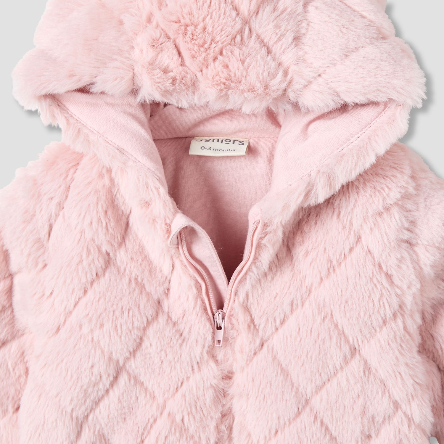 Juniors Hooded Long Sleeves Sleepsuit with Faux Fur Texture