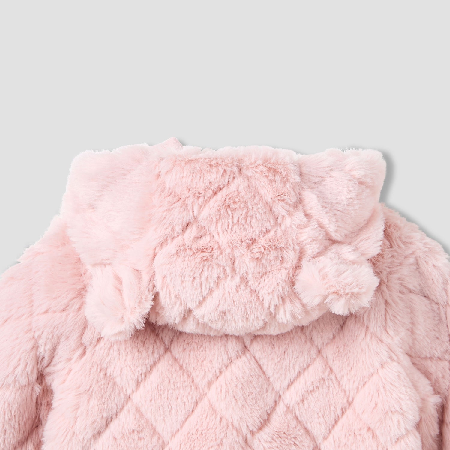 Juniors Hooded Long Sleeves Sleepsuit with Faux Fur Texture