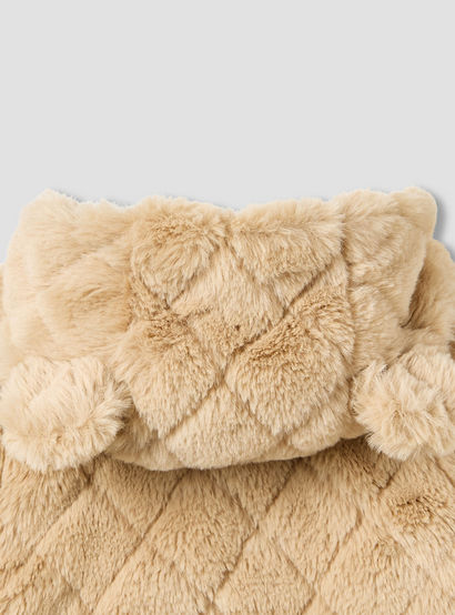 Juniors Hooded Long Sleeves Sleepsuit with Faux Fur Texture-baby-boys-clothing-nightwear-sleepsuits-image-5