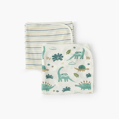 Juniors Cotton Assorted Design Receiving Blanket - Pack of 2