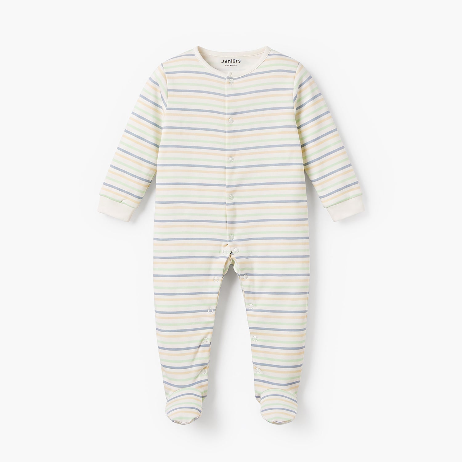 Pack of 2 Juniors Cotton Crew Neck Long Sleeves Sleepsuit with Dinosaur Print
