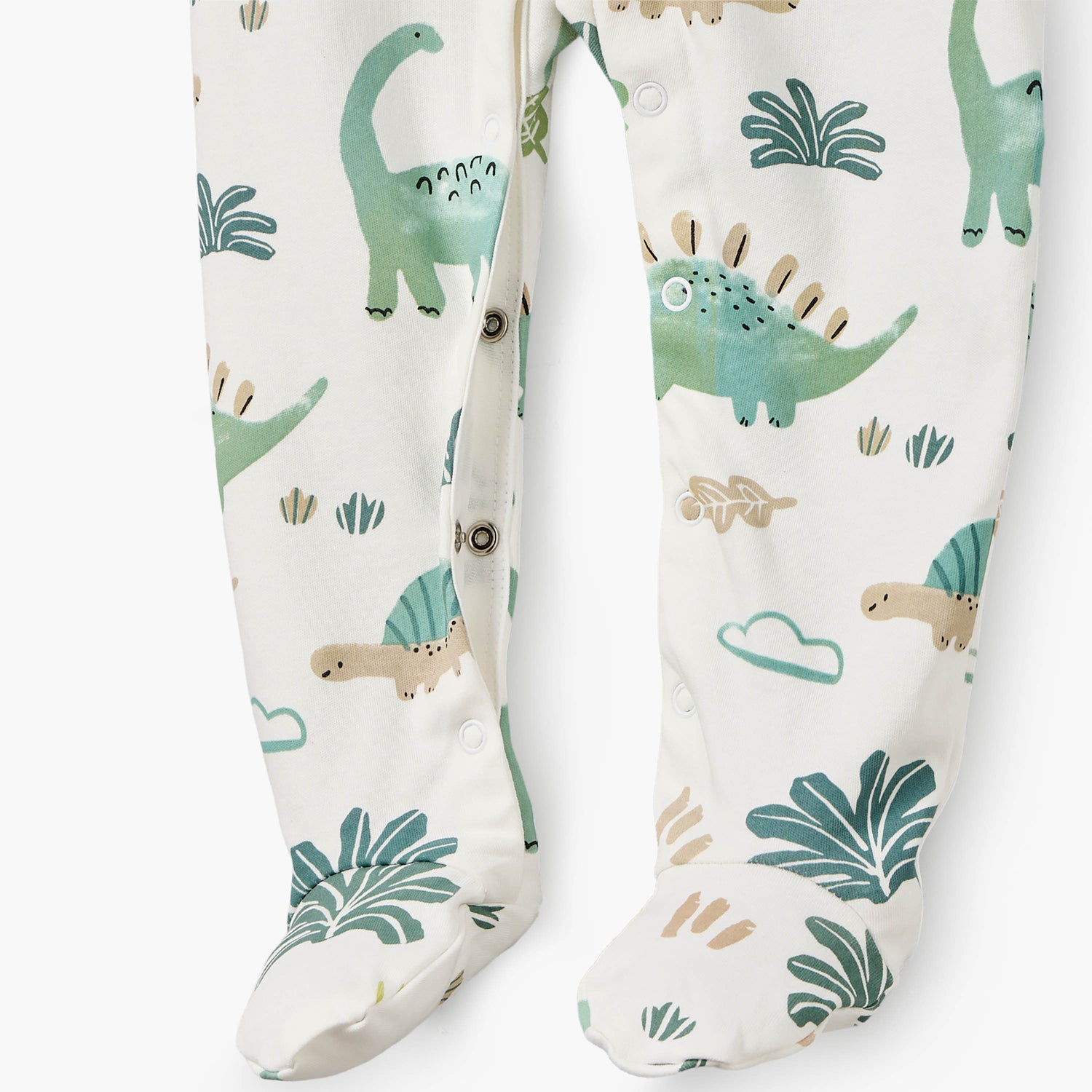Pack of 2 Juniors Cotton Crew Neck Long Sleeves Sleepsuit with Dinosaur Print