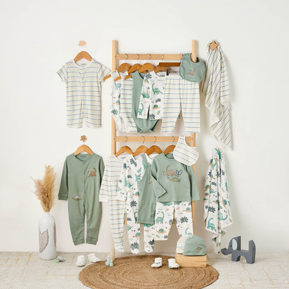 Pack of 2 Juniors Cotton Crew Neck Long Sleeves Sleepsuit with Dinosaur Print