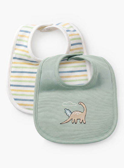 Pack of 2 Juniors Baby Bib with Assorted Print-baby-feeding-bibs-image-1