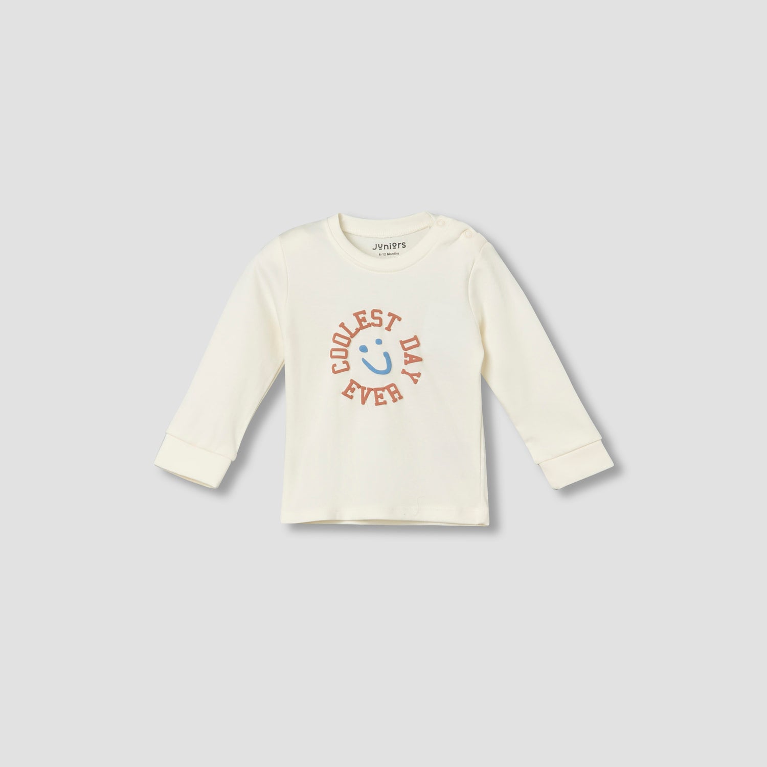 Juniors Cotton Crew Neck Long Sleeves Pyjama Set with Print