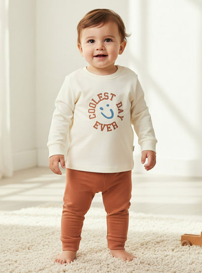 Juniors Cotton Crew Neck Long Sleeves Pyjama Set with Print-promo_babyshop_Buy3for99_UAE130126-image-1