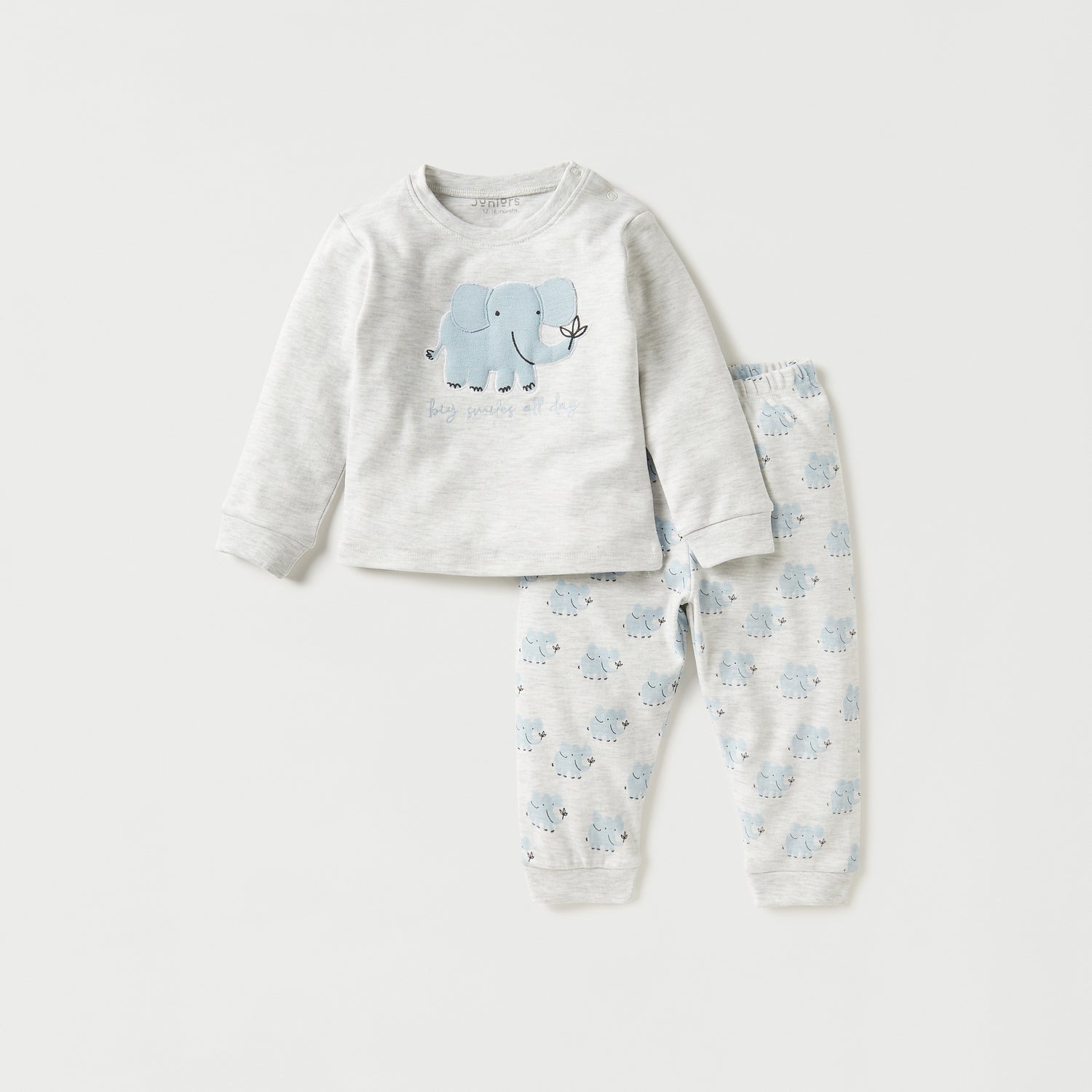 Juniors Elephant Print T-shirt and Pyjama Set