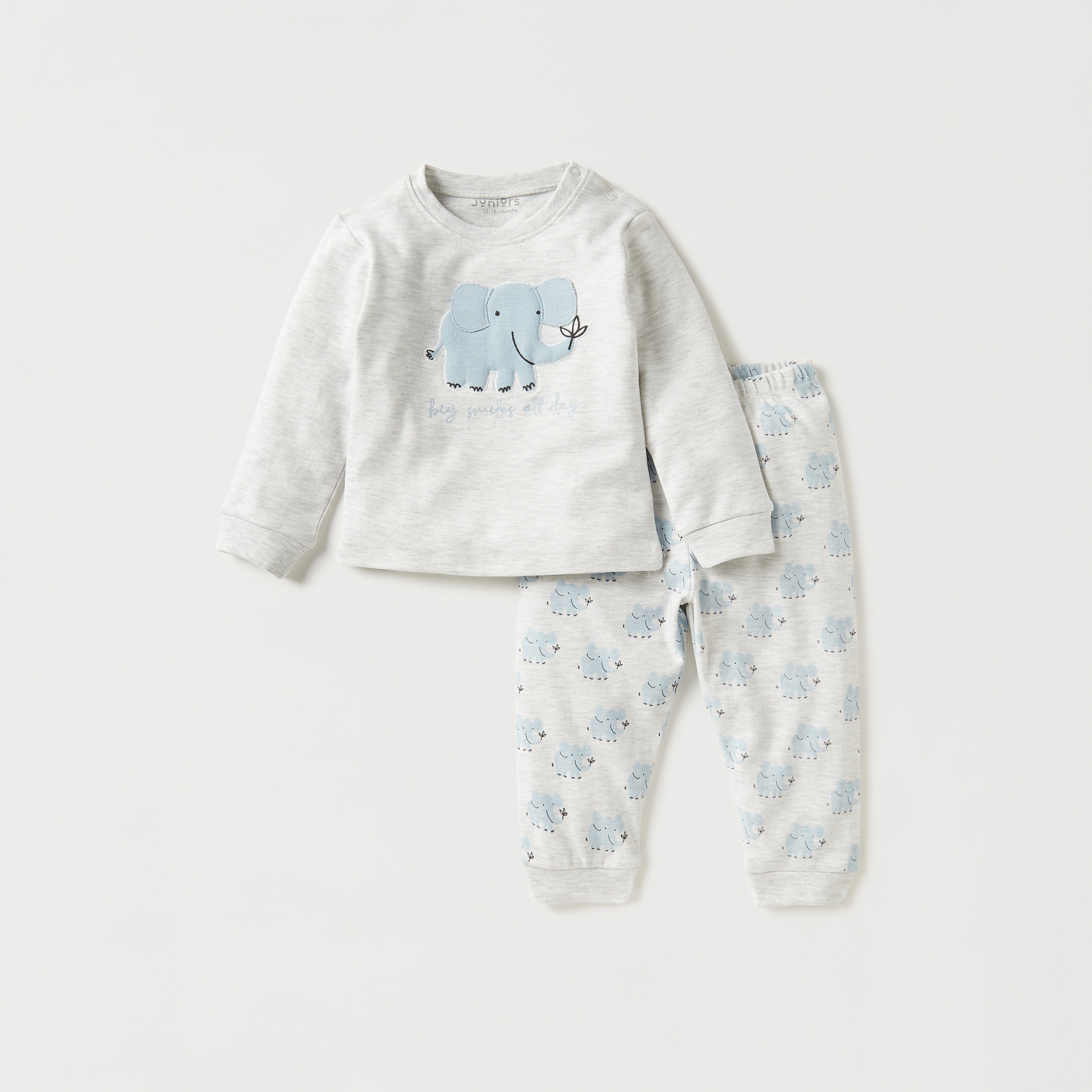 Juniors Elephant Print T-shirt and Pyjama Set