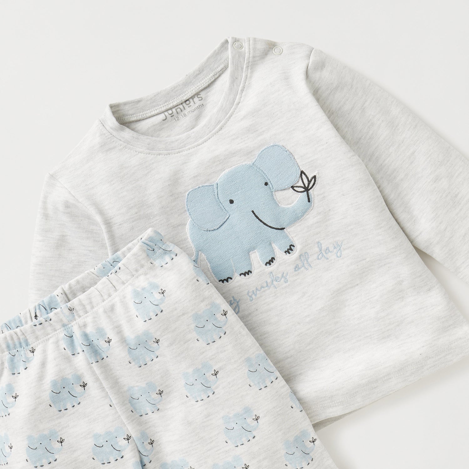 Juniors Elephant Print T-shirt and Pyjama Set