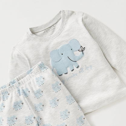 Juniors Elephant Print T-shirt and Pyjama Set