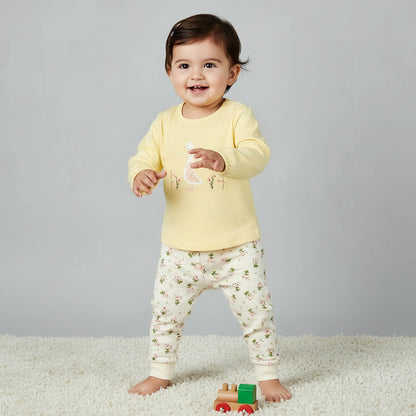 Juniors Pyjama Set with Safari Print - Cotton - Long Sleeves - Henley Neck