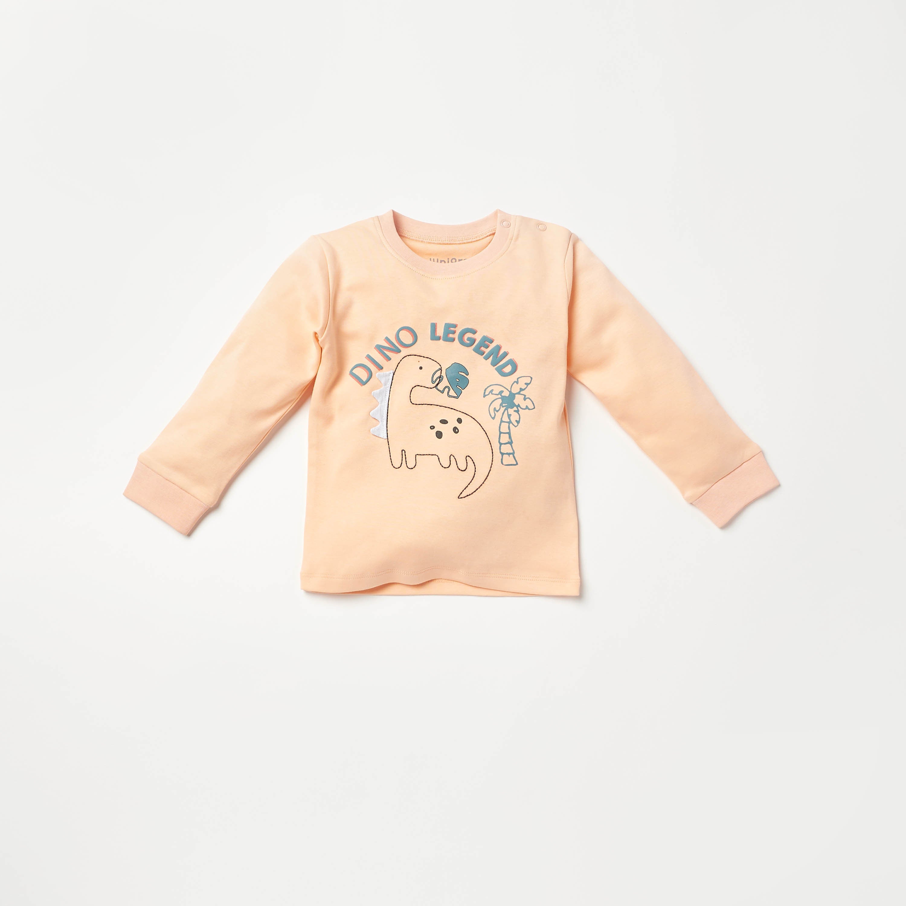 Juniors Dinosaur Print Long Sleeves T-shirt and Pyjama Set