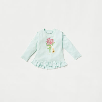 Juniors Printed Long Sleeves Top and Pyjama Set