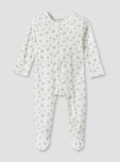 Pack of 3 Juniors Cotton Crew Neck Long Sleeves Sleepsuit with Zip Closure-baby-girls-clothing-nightwear-sleepsuits-image-3