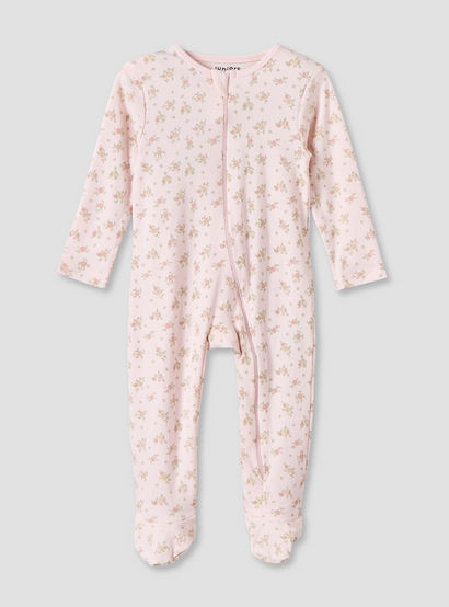 Pack of 3 Juniors Cotton Crew Neck Long Sleeves Sleepsuit with Zip Closure-baby-girls-clothing-nightwear-sleepsuits-image-5
