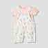 Juniors Floral Print Dungaree and T-shirt Set - Pink / 12-18 mths