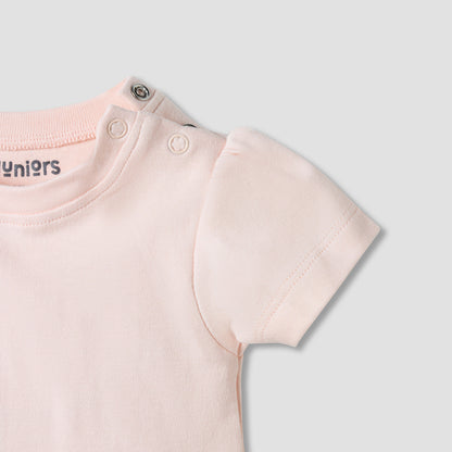 Juniors Floral Print Dungaree and T-shirt Set