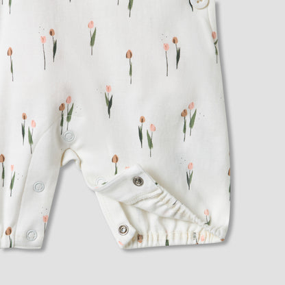 Juniors Floral Print Dungaree and T-shirt Set