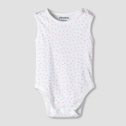 Pack of 7 Juniors Cotton Sleeveless Bodysuit with Floral Print