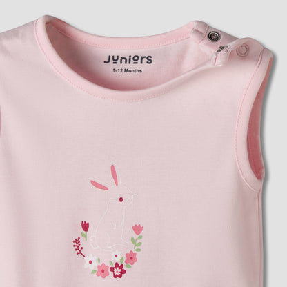 Pack of 7 Juniors Cotton Sleeveless Bodysuit with Floral Print