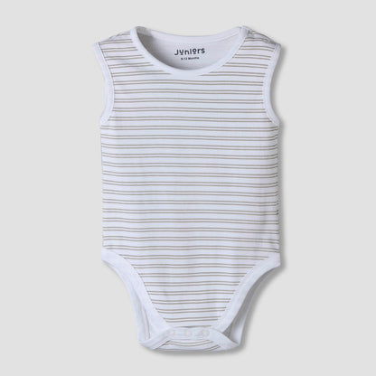 Pack of 7 Juniors Cotton Sleeveless Bodysuit with Assorted Print