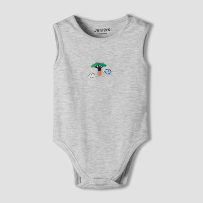 Pack of 7 Juniors Cotton Sleeveless Bodysuit with Assorted Print