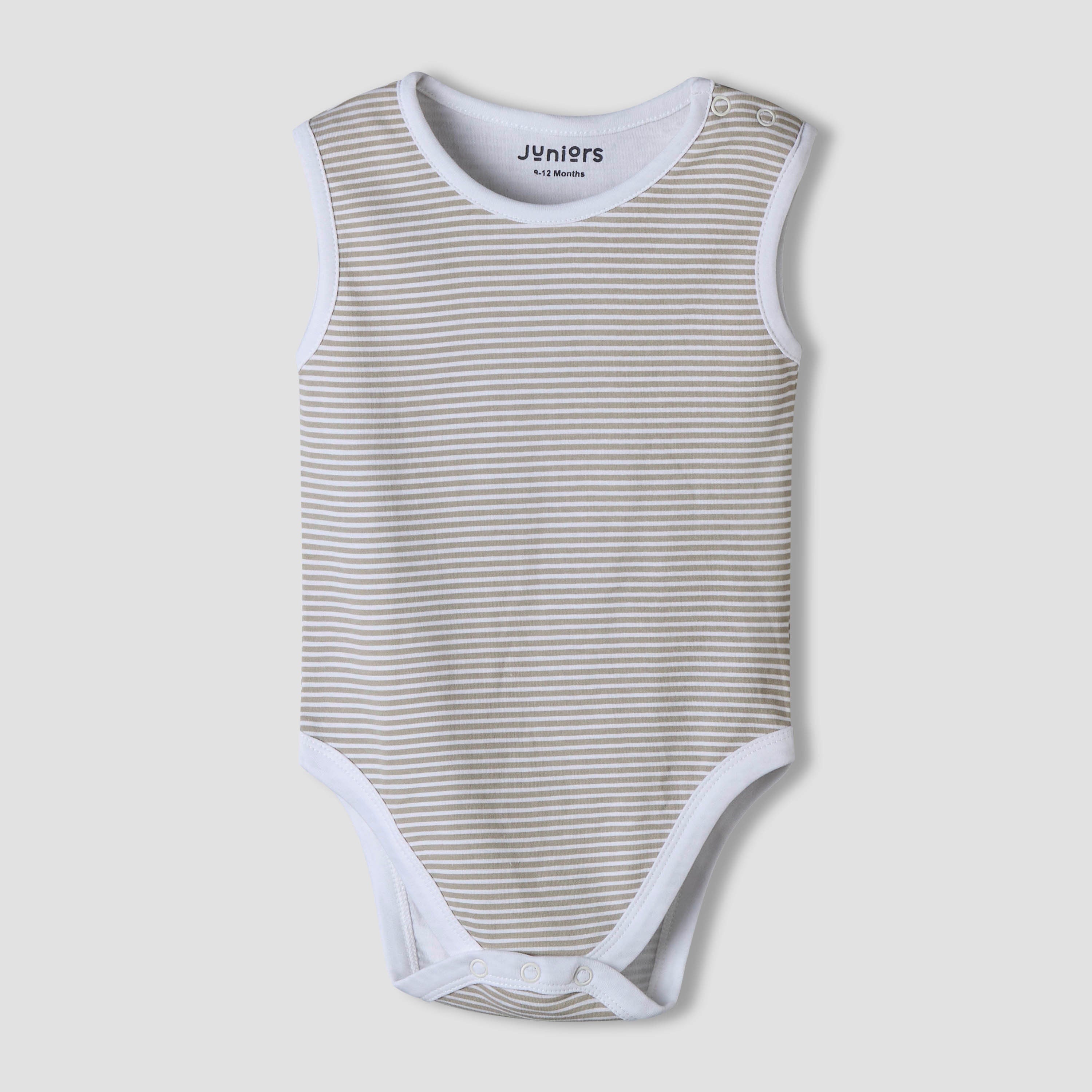 Pack of 7 Juniors Cotton Sleeveless Bodysuit with Assorted Print