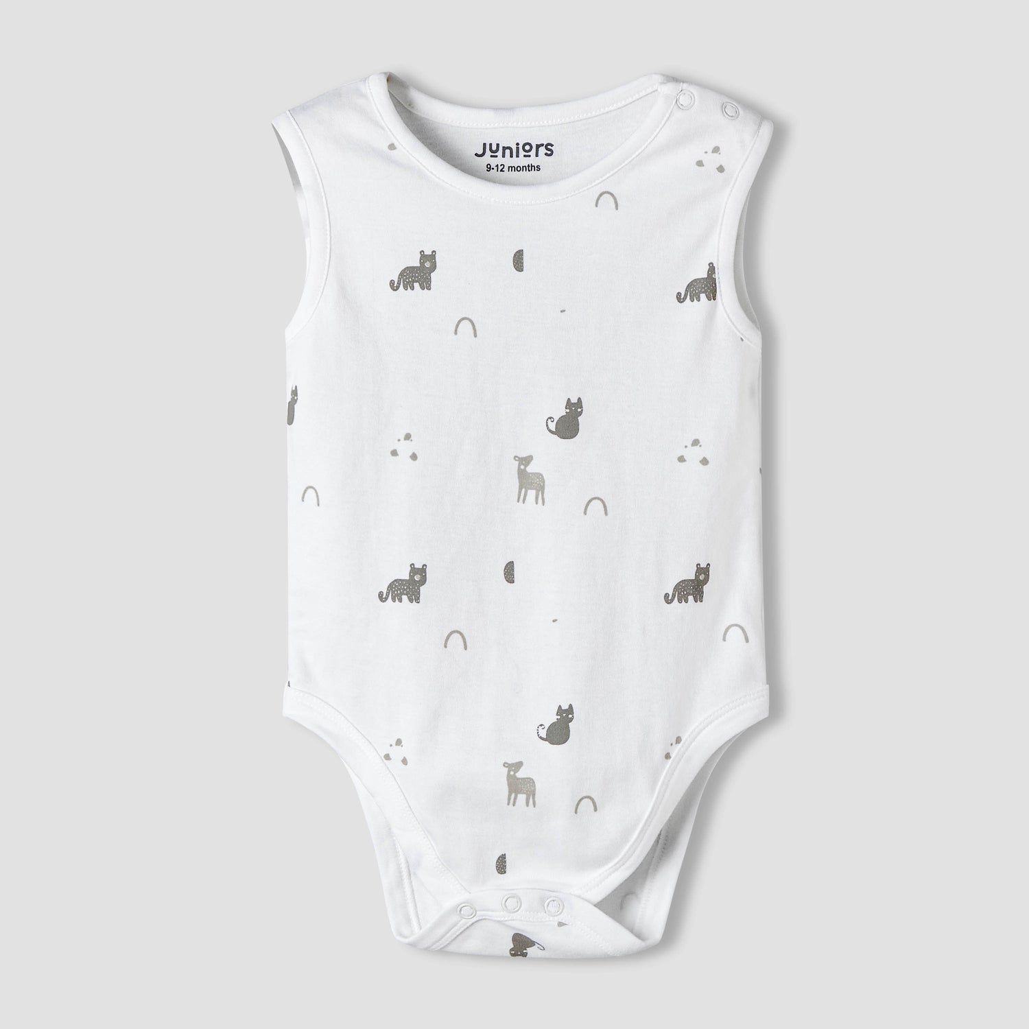 Pack of 7 Juniors Cotton Sleeveless Bodysuit with Assorted Print