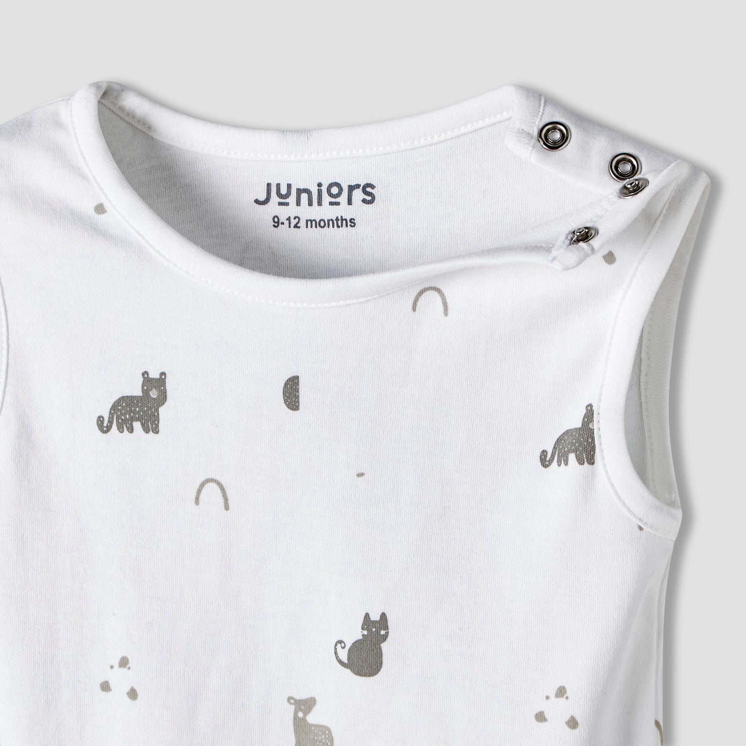 Pack of 7 Juniors Cotton Sleeveless Bodysuit with Assorted Print