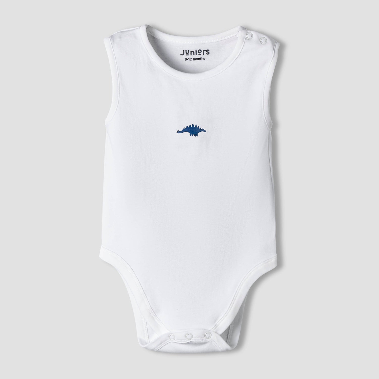 Pack of 7 Juniors Cotton Round Neck Sleeveless Bodysuit with Dinosaur Print