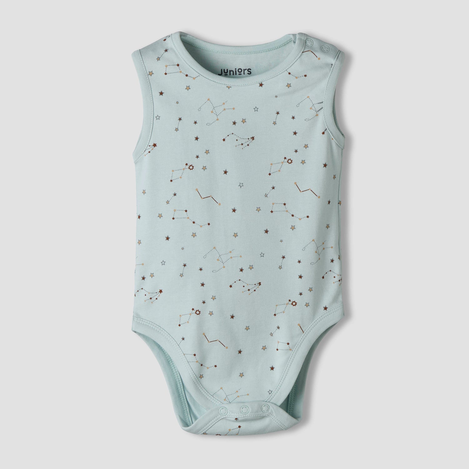 Pack of 7 Juniors Round Neck Cotton Sleeveless Bodysuit with Assorted Print