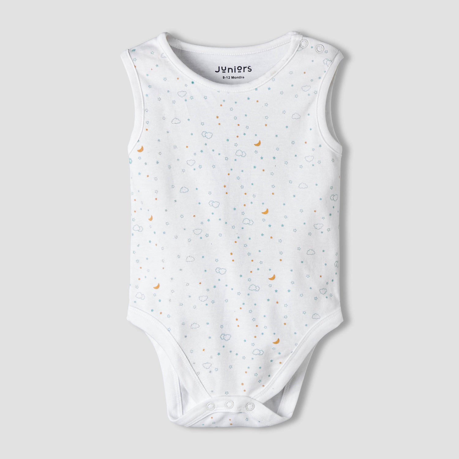 Pack of 7 Juniors Round Neck Cotton Sleeveless Bodysuit with Assorted Print
