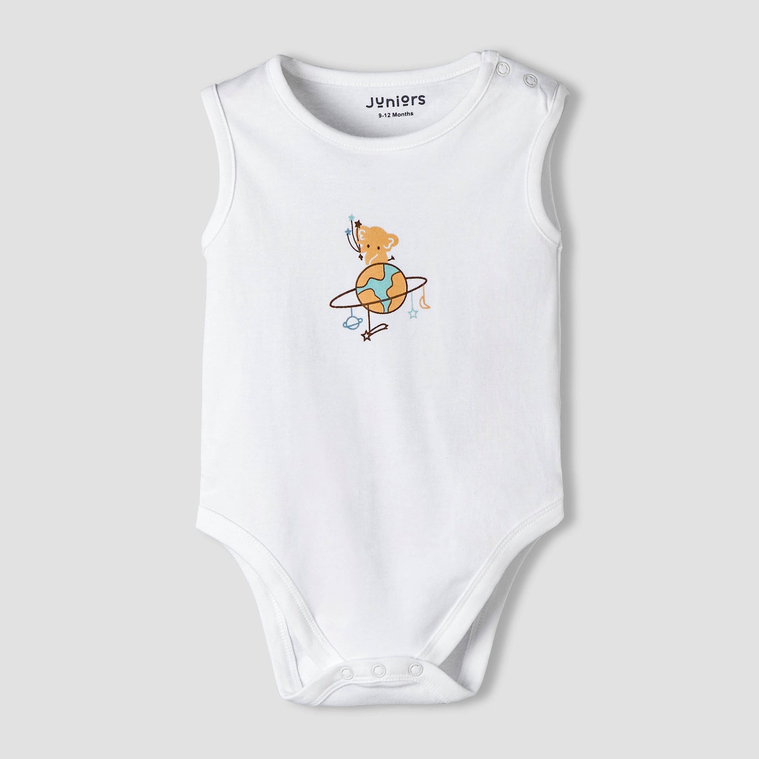 Pack of 7 Juniors Round Neck Cotton Sleeveless Bodysuit with Assorted Print
