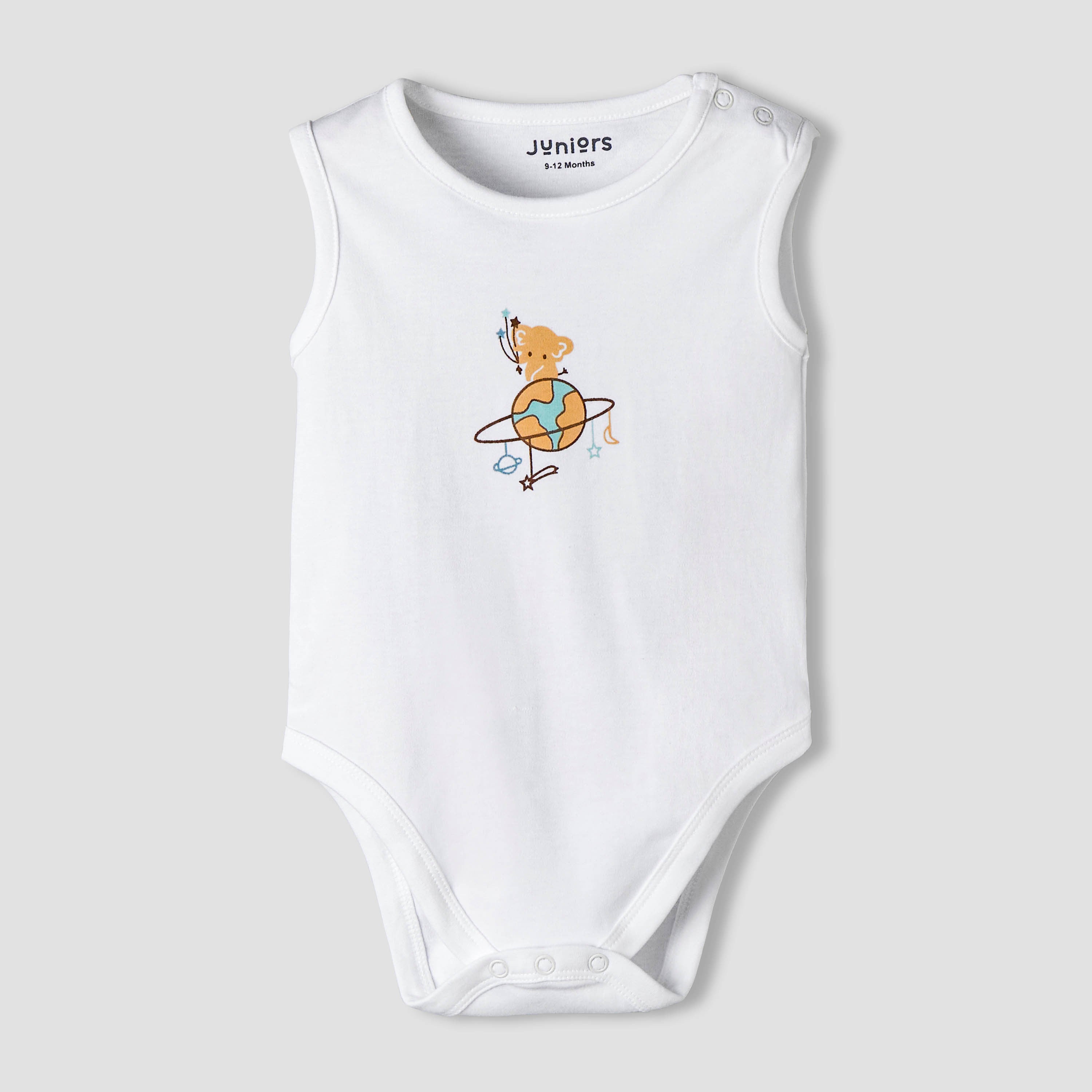 Pack of 7 Juniors Round Neck Cotton Sleeveless Bodysuit with Assorted Print
