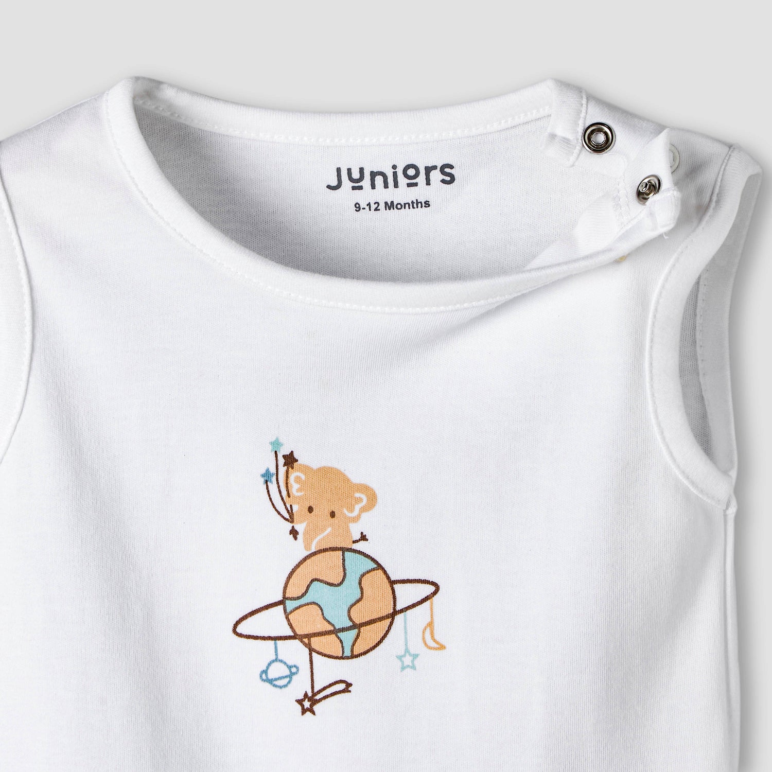 Pack of 7 Juniors Round Neck Cotton Sleeveless Bodysuit with Assorted Print