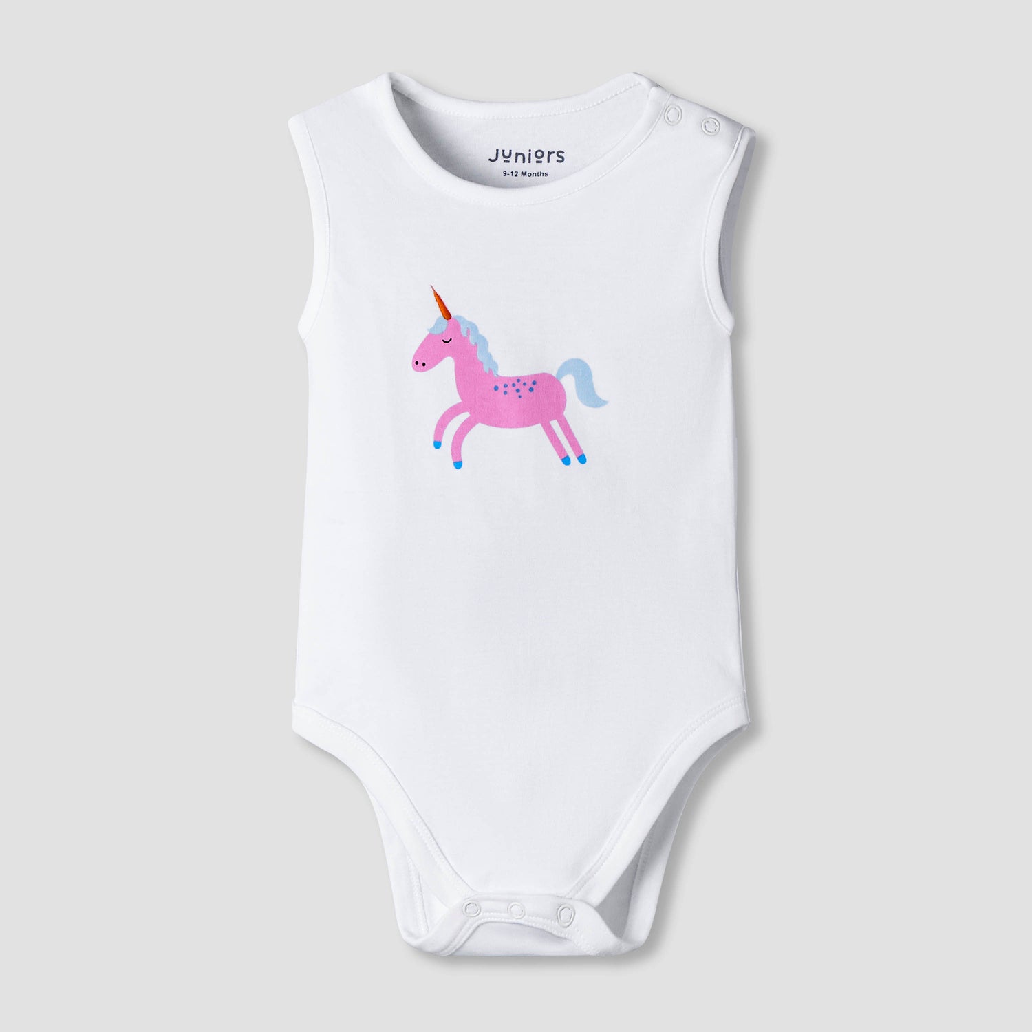 Pack of 7 Juniors Cotton Sleeveless Bodysuit with Fun Print