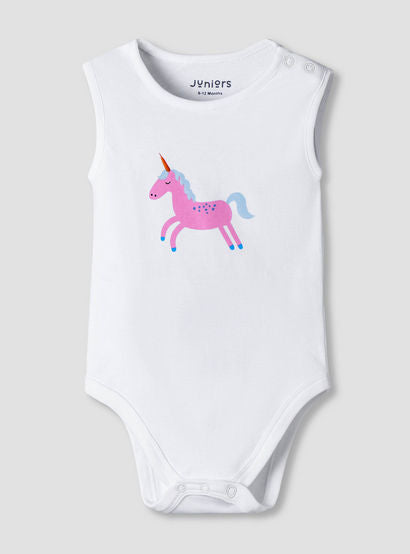 Pack of 7 Juniors Cotton Sleeveless Bodysuit with Fun Print-baby-girls-clothing-bodysuits-image-4