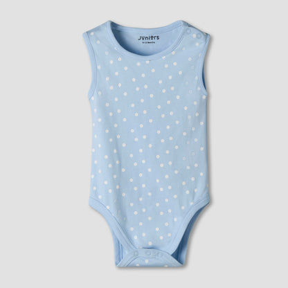 Pack of 7 Juniors Cotton Sleeveless Bodysuit with Fun Print