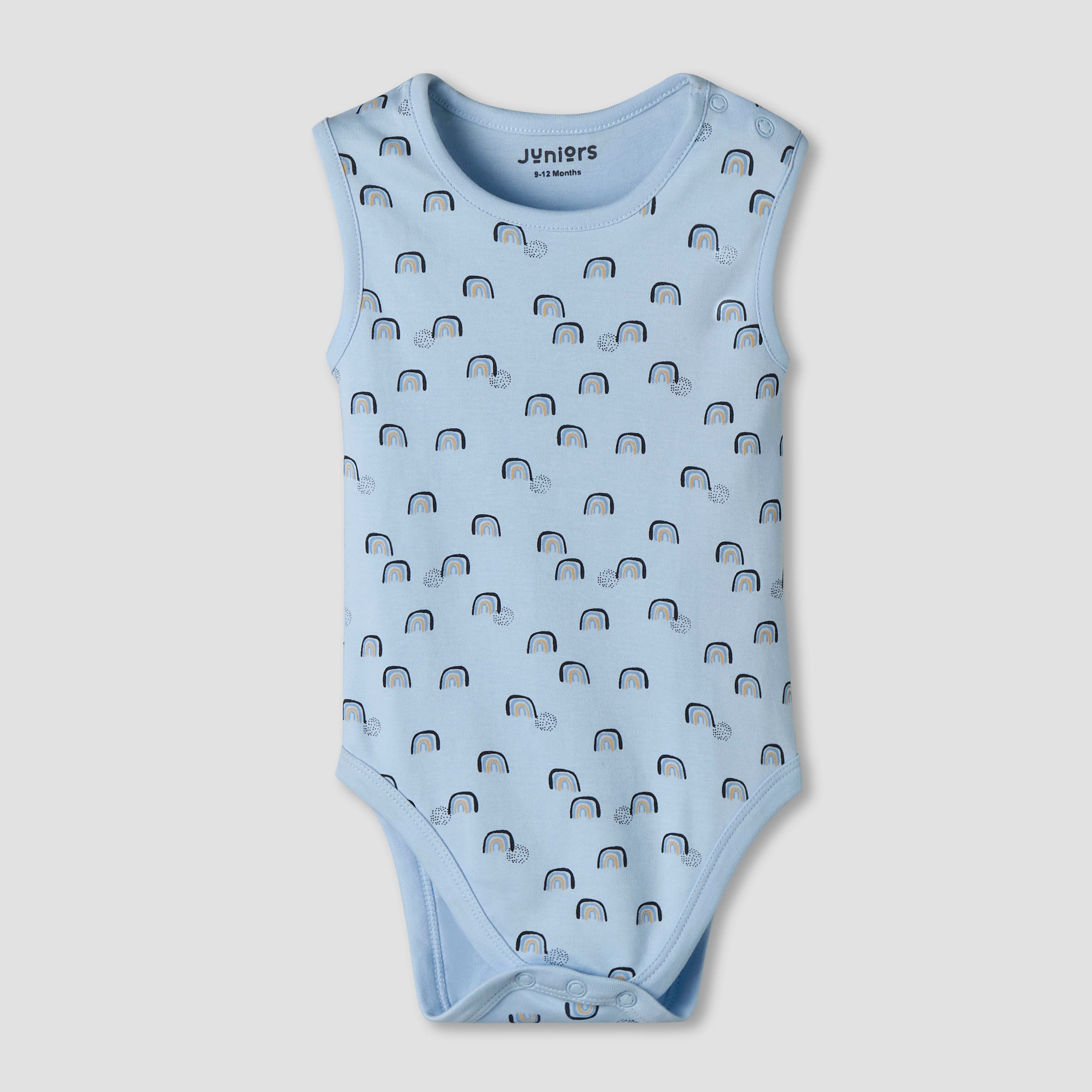 Pack of 7 Juniors Cotton Sleeveless Bodysuit with Fun Print