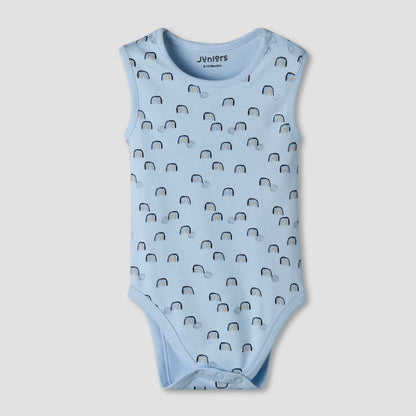 Pack of 7 Juniors Cotton Sleeveless Bodysuit with Fun Print