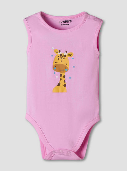 Pack of 7 Juniors Cotton Sleeveless Bodysuit with Fun Print-baby-girls-clothing-bodysuits-image-8
