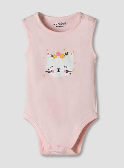 Pack of 7 Juniors Cotton Sleeveless Bodysuit with Fun Print-baby-girls-clothing-bodysuits-image-9
