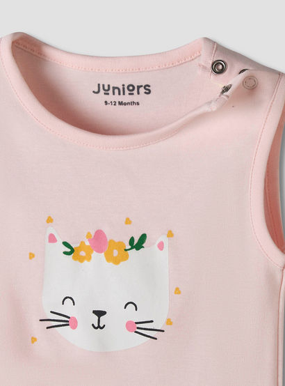 Pack of 7 Juniors Cotton Sleeveless Bodysuit with Fun Print-baby-girls-clothing-bodysuits-image-10